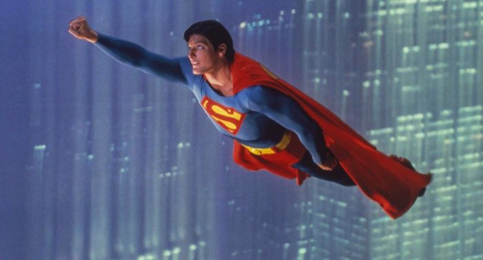 still of superman flying from the Superman: The Movie with Christopher Reeve
